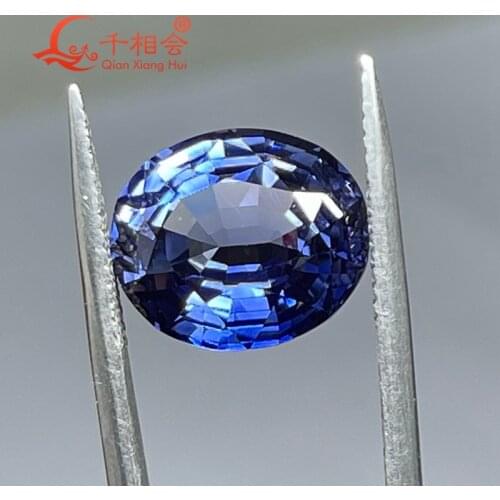 Thailand cut light blue artificial Sapphire oval shape clear corundum gem stone