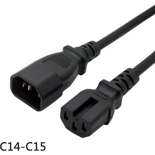 10 PCS IEC320 C14 Male Plug To IEC320 C15 Female Power Extension Cable Cord C14 To C15 Adapter Short PDU UPS Cable Cord 1.5M 5ft