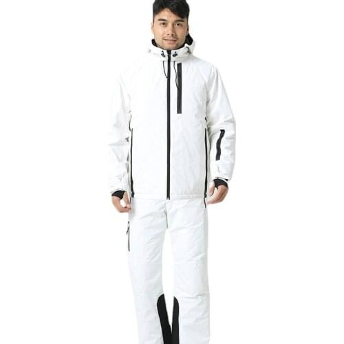 Waterproof Breathable Sealing Glue Snow White Mens and Womens Shoulder Strap Ski Suit Veneer Double Board Warm Tide