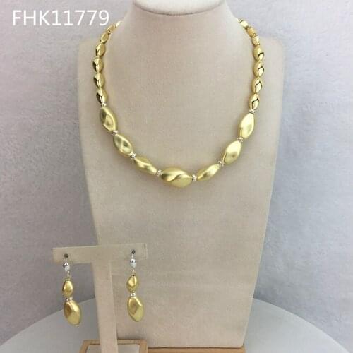 Yuminglai Fine Jewelry Dubai Gold Jewelry Necklace Sets for Women FHK11779