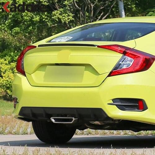 For Honda Civic 2019 2020 Carbon Fiber Rear Spoiler Boot Trim Sticker Wings Sticker Protector Accessories Car Styling