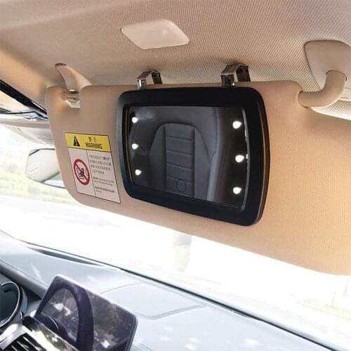 Sun Visor Mirror Clip on Shopping Car Makeup Vanity Mirror Car Sun Visor Mirror LED Make Up Mirror HD SunShading Cosmetic Mirror