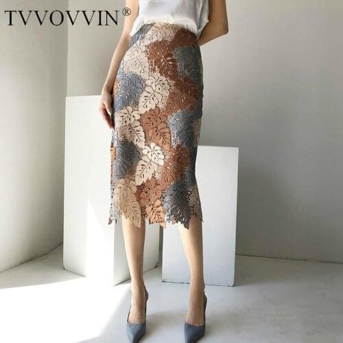 Korea Hollow Out Lace Skirts Women 2020 Summer Fashion New Style Casual Temperament Goddess Fan Empire Waist Skirt ZP1057