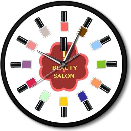12color Nail Oil Beauty Nails Salon Colorful Room Decor Wall Clock Lady Nail Store Personalized Wall Watch
