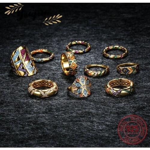 New style 925 silver zircon tribal style ring women luxury Monaco exquisite jewelry gift