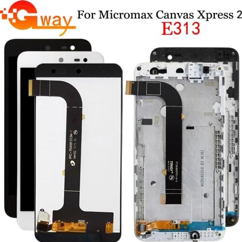 5.0" For Micromax Canvas Xpress 2 E313 LCD Display With Touch screen digitizer LCD Assembly With Frame For Micromax E313 LCD