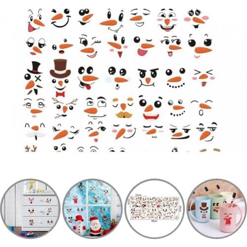 1 Set Good Christmas Themed Lovely Sticker Window Decal Portable Waterproof
