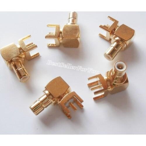 10Piece SMB Male Plug Right Angle PCB PC Board Mount Solder RF Connector