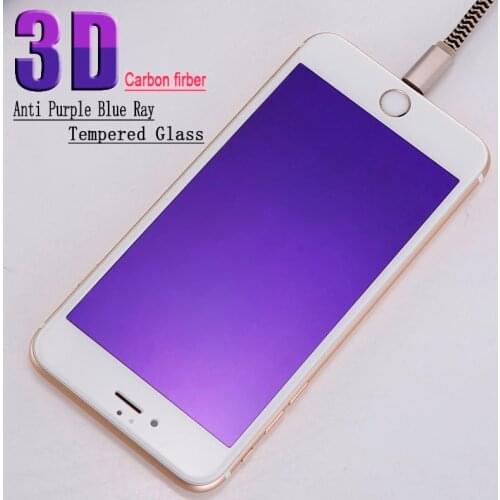 100pcs 3D Carbon Fiber Anti purple blue ray Tempered Glass Screen Protector For iPhone 12 pro/12 mini/11promax/Xsmax/6s/7/8 plus
