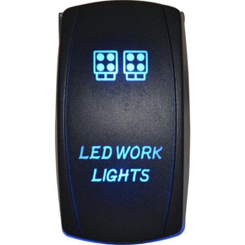 12V/20A-24V/10A Rocker Switch Blue LED Work Light Lamp 5 pins ON/OFF switch