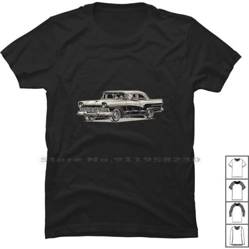 1957 Fairlane Two Door Sedan T Shirt 100% Cotton Music Humor Fair Door 1957 Two Fun Ane Air Ny Do Funny