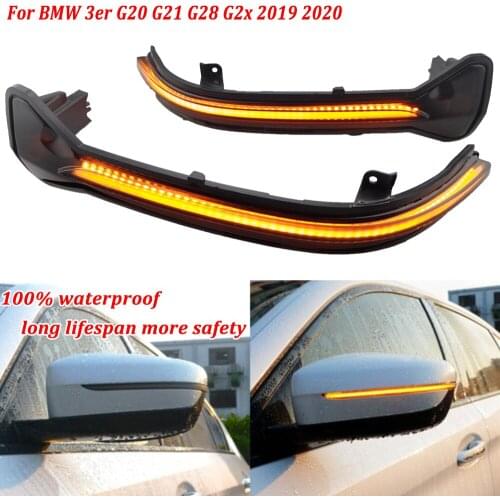2PCS For BMW 3er G20 G21 G28 G2x 2019 2020 LED Dynamic Blinker Sequential Indicator Turn Signal Light Side Rear View Mirror Lamp