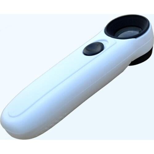 40X 21mm Mini Hand-held Magnifiers with 2 LED Jewelry Loupe Reading Magnifying Glass Lens Illuminated Pocket Magnifier