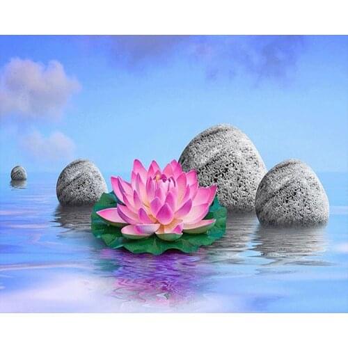 5D DIY Full Square Round Resin Diamond Painting "Lotus" Cross Stitch Embroidery Mosaic New Arrival Fall Decor