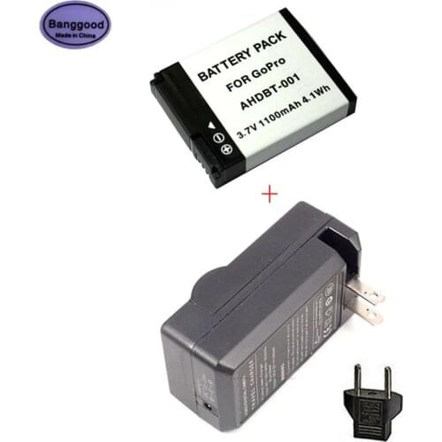 Banggood 3.7V 1100mAh AHDBT-001 Action Camera Battery For GoPro Hero 1 2 AHDBT001 Sport Camera Battery for Go Pro Accessories