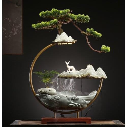 Home accessories living room decoration Circulating ceramic water fountain decoration Office decoration desk decor