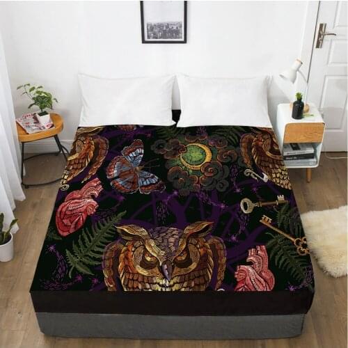Astrology Witchcraft Elastic fitted sheet bed sheet With An Elastic Band 150/180/200/160*200 Mattress Cover Bed cover 1pc moon