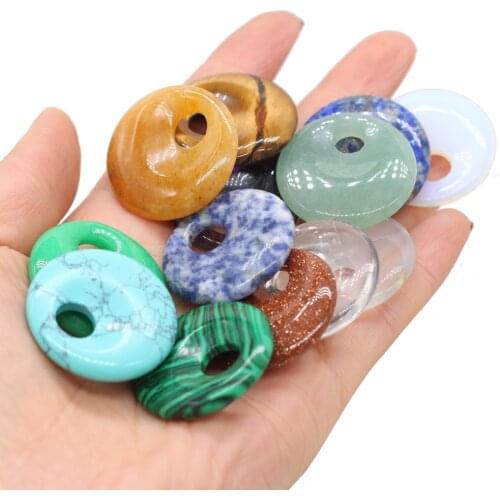 New Natural Stone Beads Big Hole Agates Beads Hole 8.5mm Round Shape for Making DIY Jewely Necklace Accessories Gift Size30x30mm