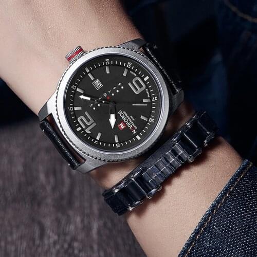 NAVIFORCE Brand Watch Men Quartz Watches Man Leather Watch Fashion Auto Date Waterproof Wrist Wach For Dropshipping Reloj Hombre