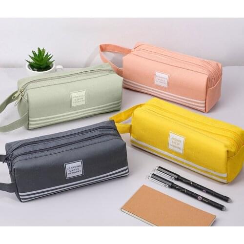 Pencil Case Trousse Scolaire Pink Ferace Cartuchera Para Lapices School Etui Kawaii Canvas Large Capacity Kalem Kutusu Newme Box