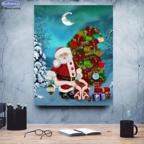 DIY Diamond Painting Santa claus and Christmas tree diamond Embroidery 5d mosaic Diamond needlework cross stitch room decor