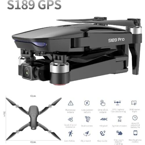 S189 Pro Rc Drone 4k Gps 5g Wifi Vision Positioning Flight 30 Minutes Rc Distance 1km Rc Quadcopter With Brushless Motor
