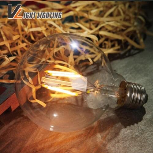 G125 Vintage LED EdisFilament Light Bulb Big light bulb clear glass indoor lighting lamp AC220V 2W 4W 6W 8W 220V retro lamp