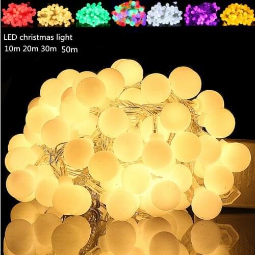 Fairy Lights Waterproof LED Ball Fairy String 10M 20M 30M 50M LED String Light Christmas Wedding Decoration Outdoor Lighting