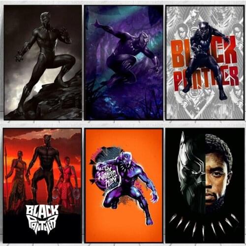 Marvel Superhero Movie Black Panther Canvas Painting Wall Art Nordic Posters And Prints Wall Pictures For Living Kids Room Decor