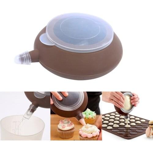 Creative Eco-friendly Bake Decorating Tip Silicone Pot Cake Muffin Macarong Decor Supplies Baking DIY Tool With 4 Nozzles 130MM