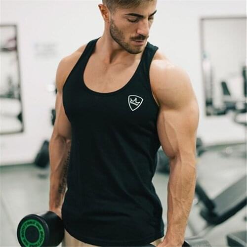 Gyms Elasticity Tank Top Men Cotton Bodybuilding Stringers Tank Tops Singlet Brand Clothing Fitness Sleeveless Undershirt Vest