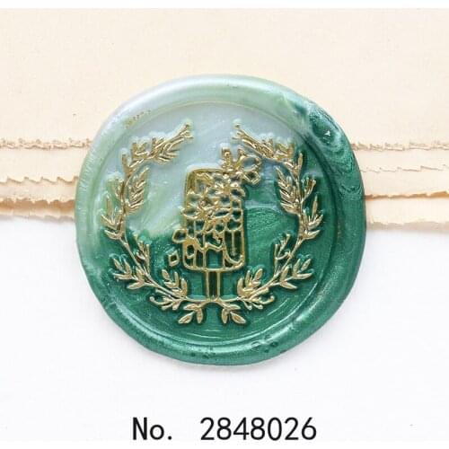 Ice cream stamp,Party Wax Seal Stamp Kit invitation seals,gift envelop packing seal,Seal Stamp,Flower stamp,Green stamp
