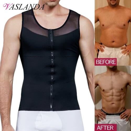 Men Body Shaper Waist Trainer Vest Compression Shirt Belly Slimming Underwear Weight Loss Sauna Sweat Tops Fat Burning Shapewear