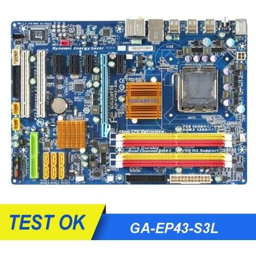 Original For GIGABYTE GA-EP43-S3L Desktop Motherboard P43Socket LGA 775 ATX DDR2 16G P43-ES3G EP43-S3L Used Mainboard