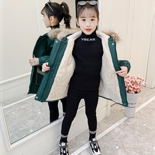 2021 Autumn Girls Jacket Children Fashion Boy Thick Warm Coat Outwear Cotton Winter Kids Clothing Teenage Girls Clothing 4-13Y