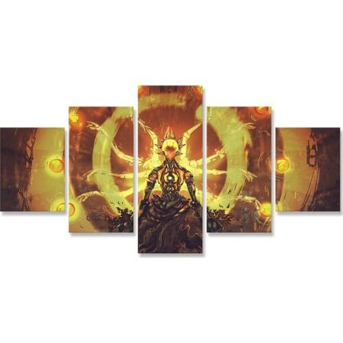 Overwatchs Zenyatta Canvas Painting 5 Panel Modern Art Print Paintings Wall Picture for Living Room Home Decor