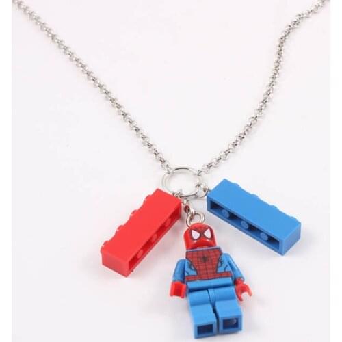 American Cinema Figures Necklace Building Block Brick Necklace Pendant for Women Men Girls Boys