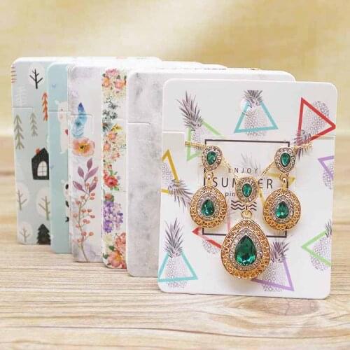 New arrival Jewelry package Card 8*10cm fruits/flower marbling paper necklace earring set pendant package card 25pc+25bag /lot