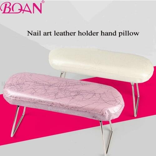 BQAN Pink Hand Pillow Nail Tool Supportable Desktop Hand Pillow With Soft Leather Hand Holder Cushion Pad Table Manicure Tools