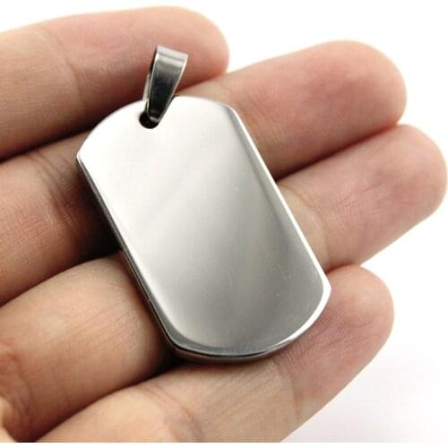 100% stainless steel Blank Dogtags For Men Metal Soldier ID Tags Blank Placa Militar De Acero Inoxidable Wholesale 10pcs