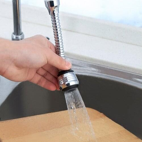 Extensible Long Swivel Faucet Splash-Proof Head Lengthened Extender Household Water Sprinkler Water-Saving Filter Nozzle JU0055