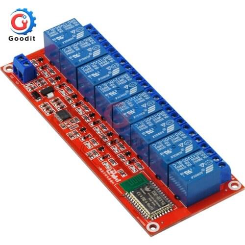 5V 12V 8-channel Bluetooth relay module Bluetooth remote control mobile phone control relay module Suitable for PLC control
