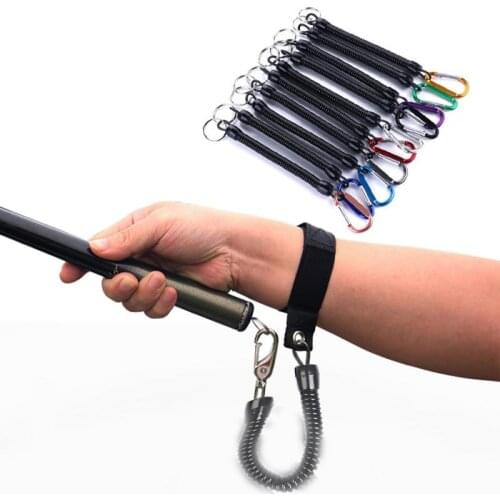 Anti-lost Rope Fishing Carabiner Gear Take-up Cord Fishing Gadgets Spring Rope Control Fish Hang Metal Buckle