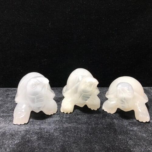 Selenite Turtle Feng Shui Chakra Healing Reiki Quartz Stone Home Decoration Stone Handicraft Decoration Turtle Carvings