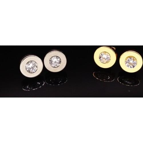 2 Pair Fashion Stainless Steel Earrings For Women Men Round Gold Silver Color Stud Earings Jewelry acero inoxidable 168112
