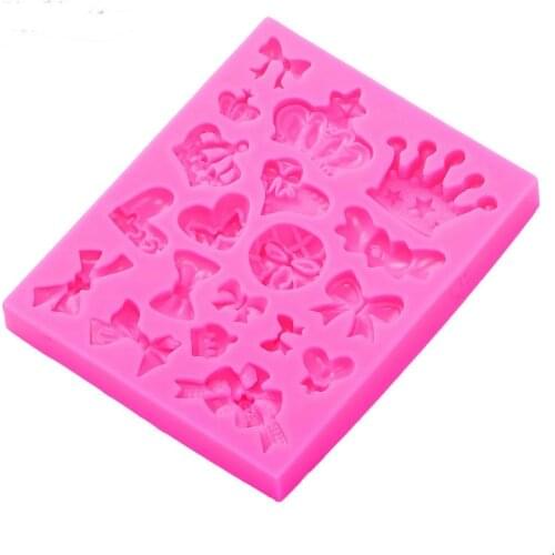 Many Crown Bowknot Love Cooking Tools Christmas Wedding Decoration Silicone Mold Fondant Chocolate Cake Kitchen Accessories