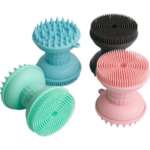 3-in-1 Silicone Shower Brush Shampoo Bath Face Cleansing Wash Massage Scrubber