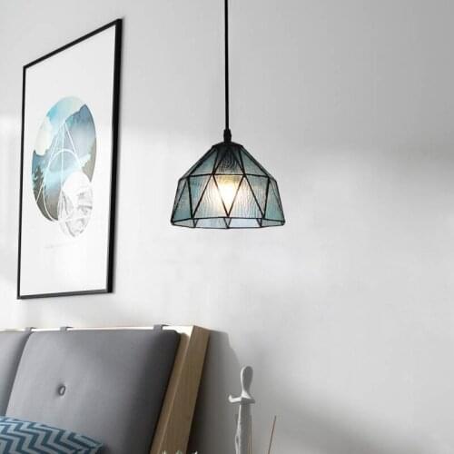 Vintage Stained Glass Pendants Light Nordic Living Room Decor Bedroom Lamps Kitchen Hanging Lights Bar Restaurant Light Fixture