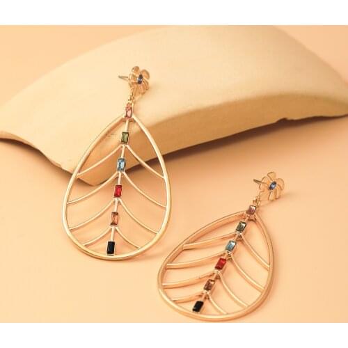 Earrings for Women 2021 Fashion Modern Jewelry Trendy Tassel Leaf Alloy Dangle Drop Earrings aretes de mujer