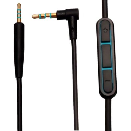 1.5m Long Replacement Audio Cable 2.5mm to 3.5mm with Volume Control for QC25 Headphone MIC for Phone CD Player